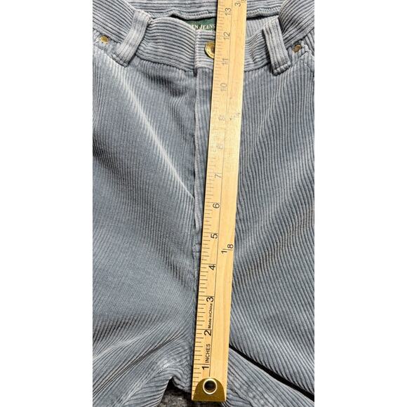 Lauren Jeans Co Ralph Lauren HR Blue Corduroy Pants Women's 12 Preppy Casual - Picture 9 of 9